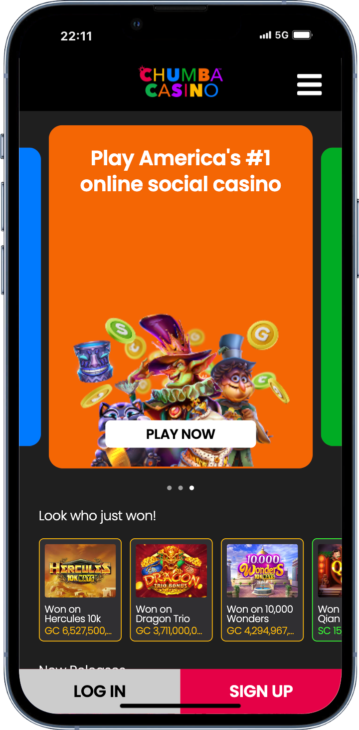 Chumba Casino homepage