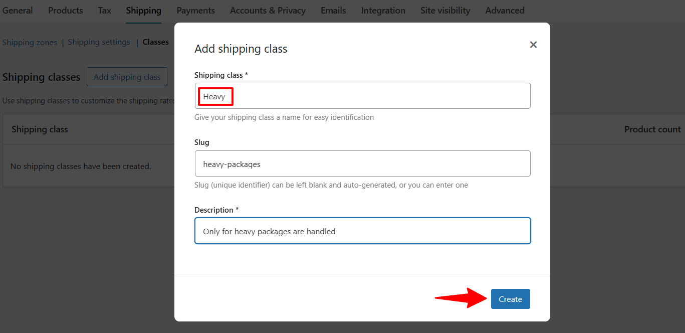 Adding new WooCommerce shipping classes 