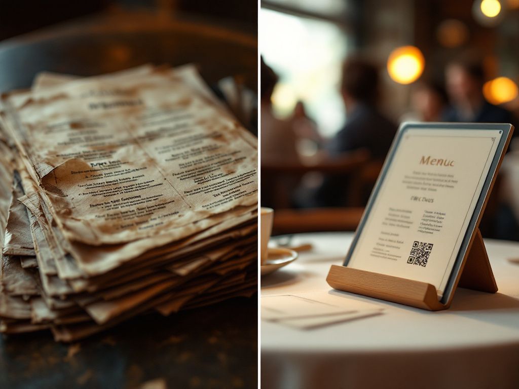 Comparison of traditional paper menus and QR code menus