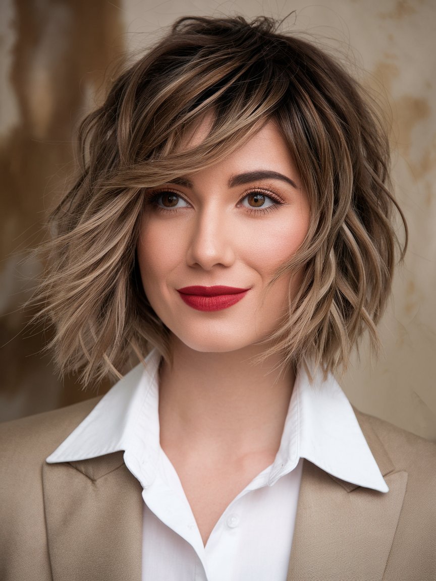 12. Layered Wavy Bob