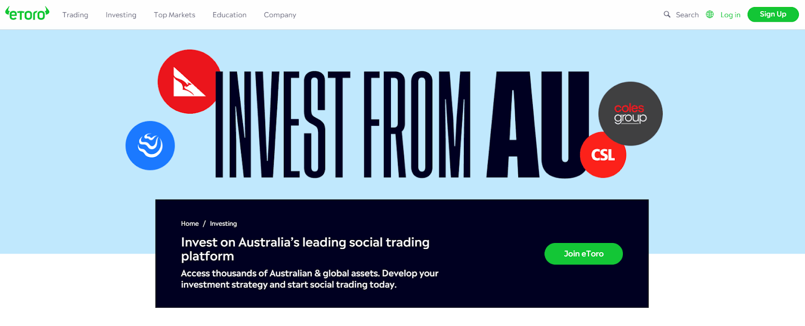 etoro australia homepage 