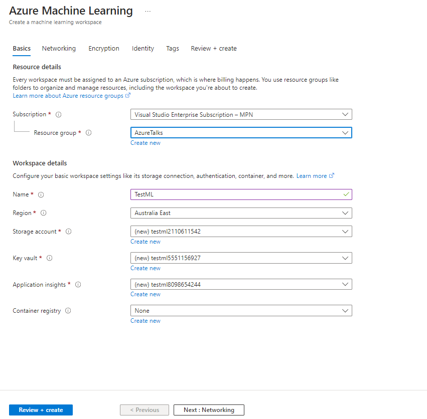 Azure Machine learning 