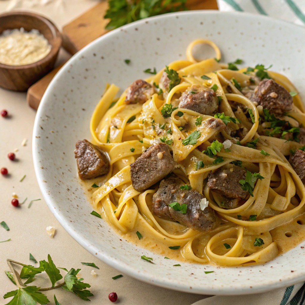 Garlic Beef Pasta