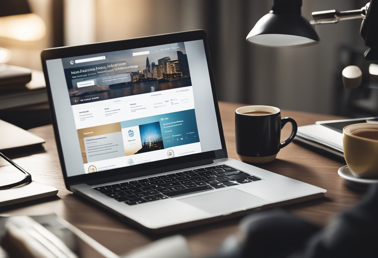 A lawyer's website ranking high on search results, with various online platforms and social media icons surrounding it