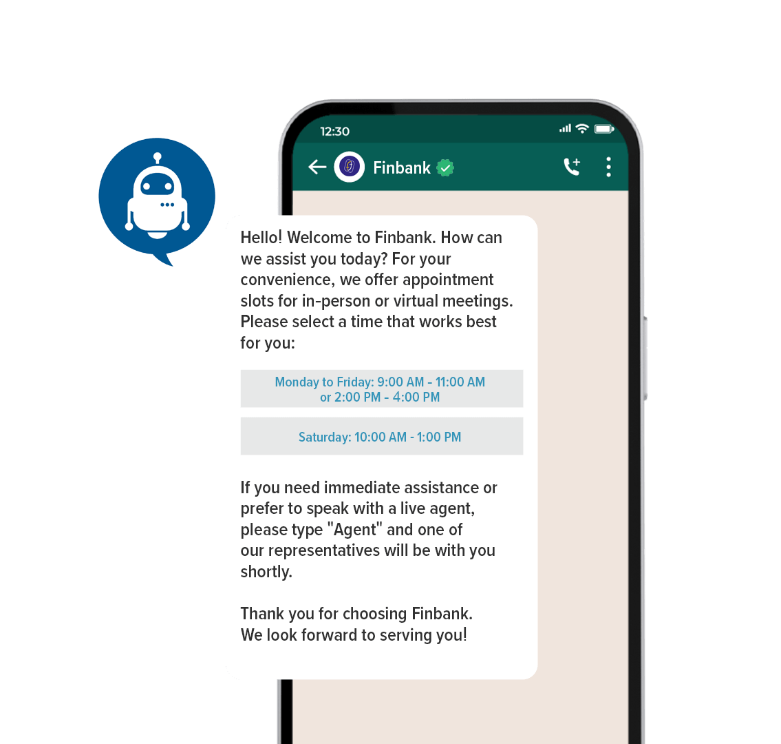 Using WhatsApp for finance client appointment