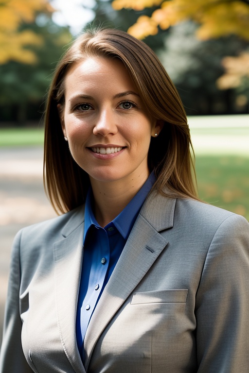 The authorative headshot pose against a natural background