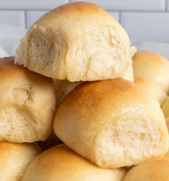 Homemade rolls for the holidays on a plate