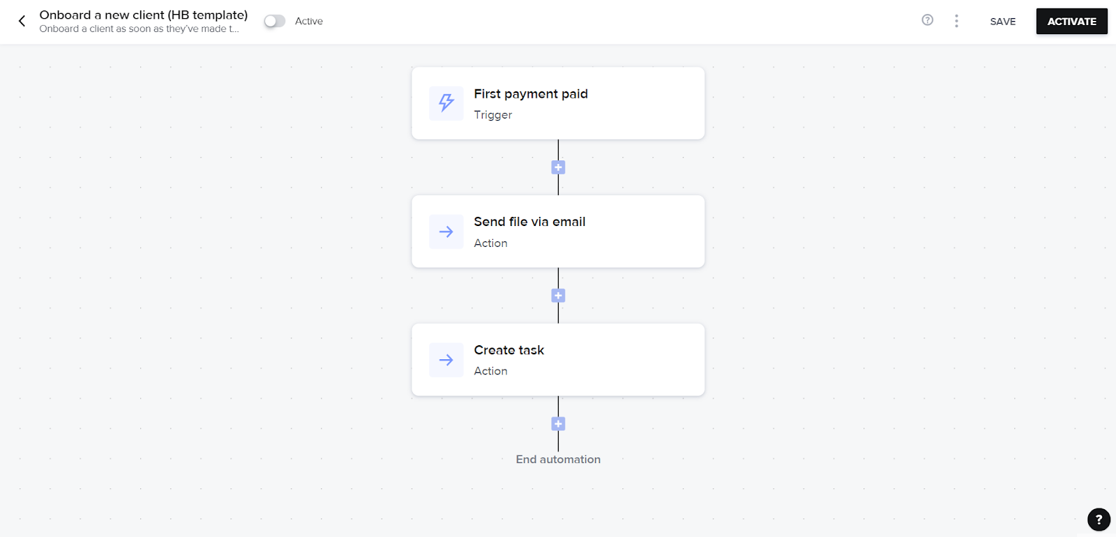 HoneyBook Set Up Automation