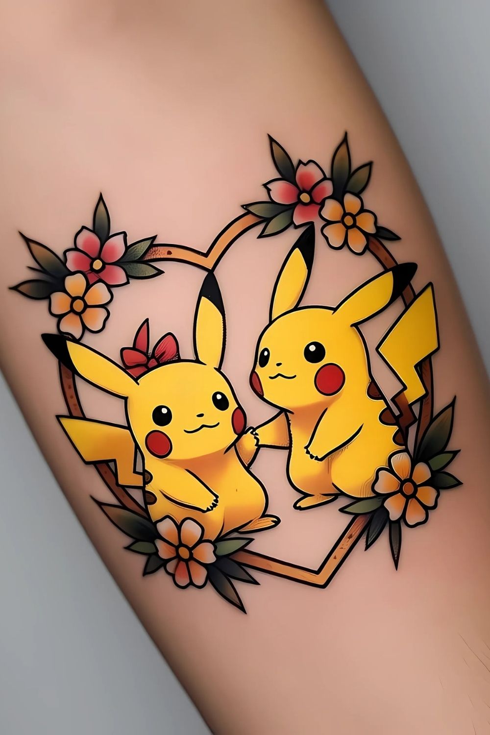 Pikachu Tattoos for Couples and Best Friends