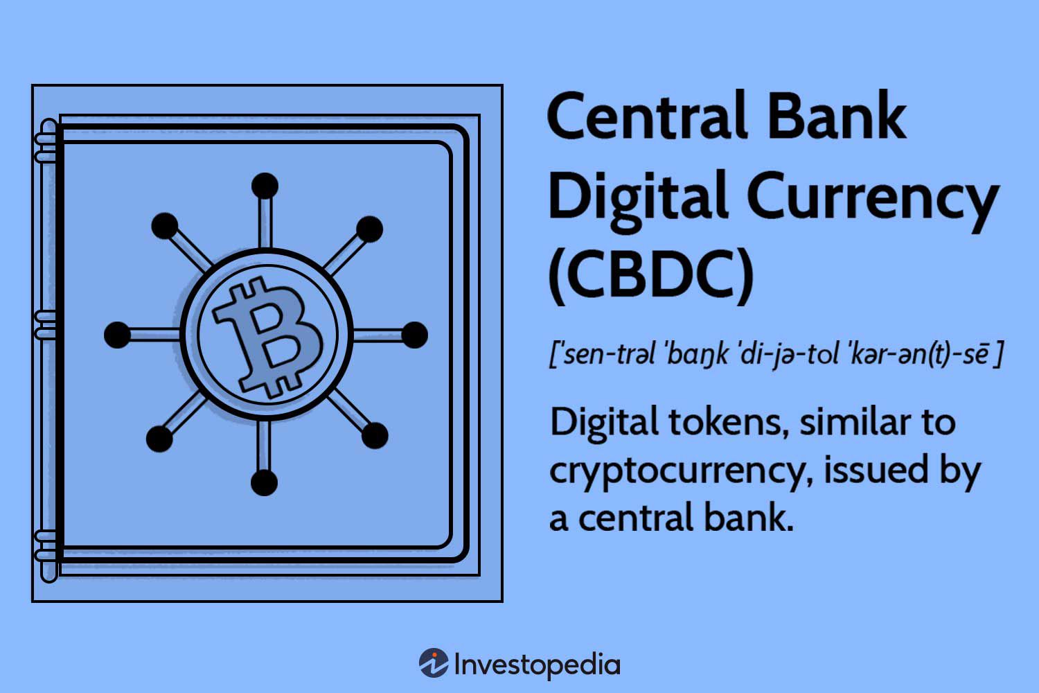 CBDC concept illustration with digital currency elements