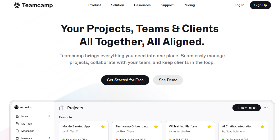 6 Best AI Project Management Tools - Teamcamp