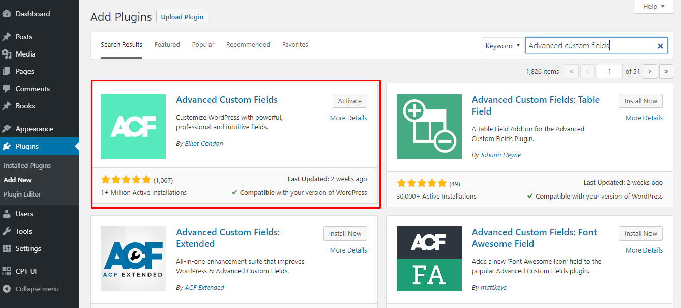 advance custom fields
