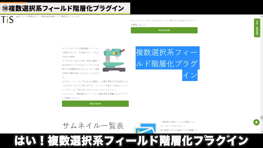 複数選択型フィールド階層化プラグイン