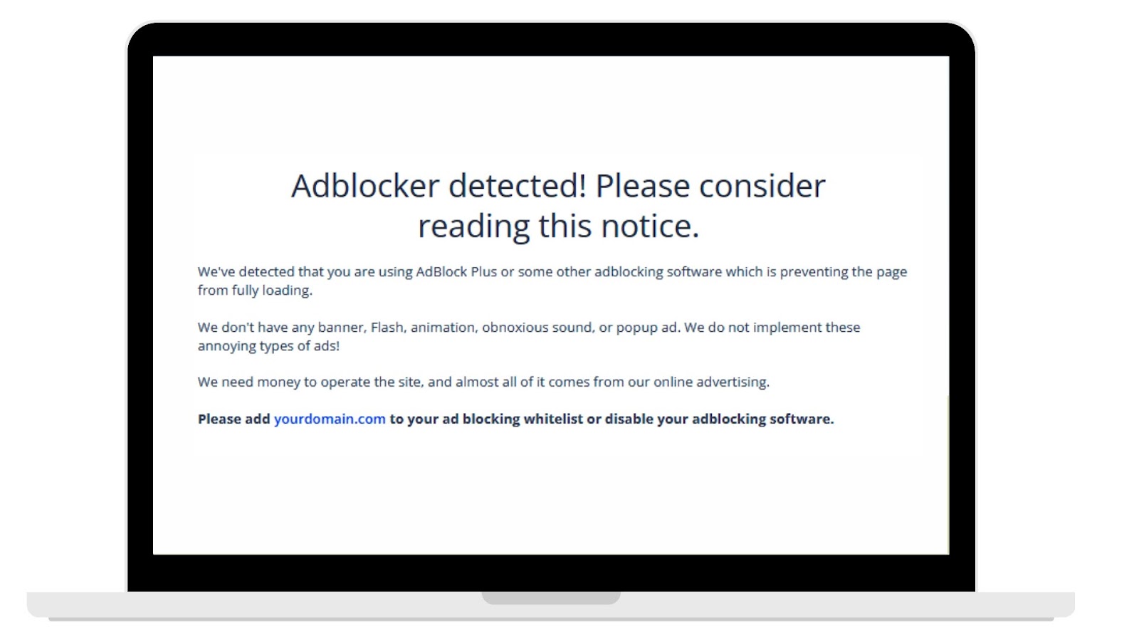 Adblock alert