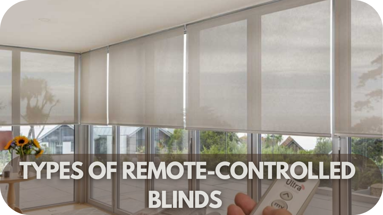 Different types of remote-controlled blinds designed to support respiratory health and comfort.