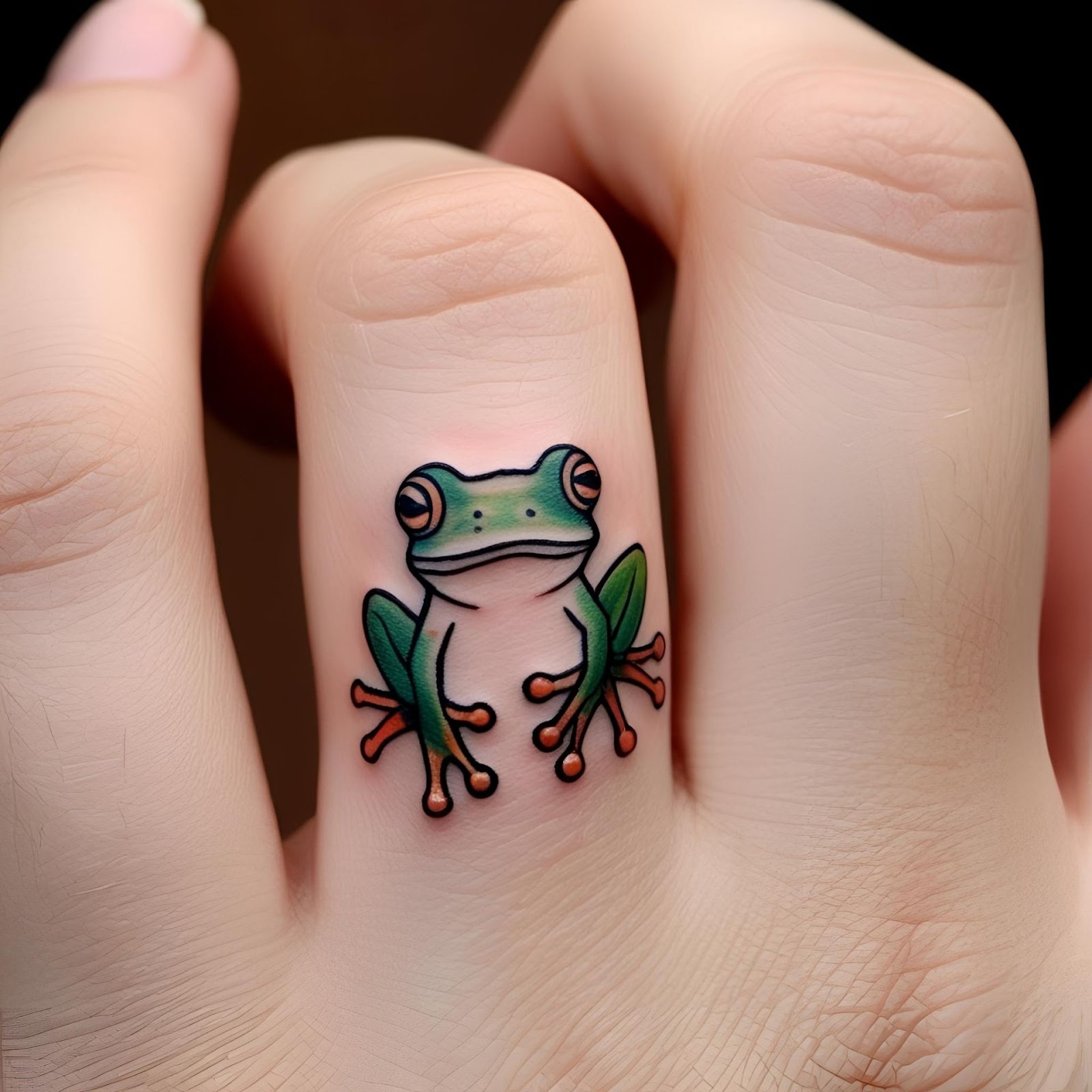 Minimalist Frog Tattoo