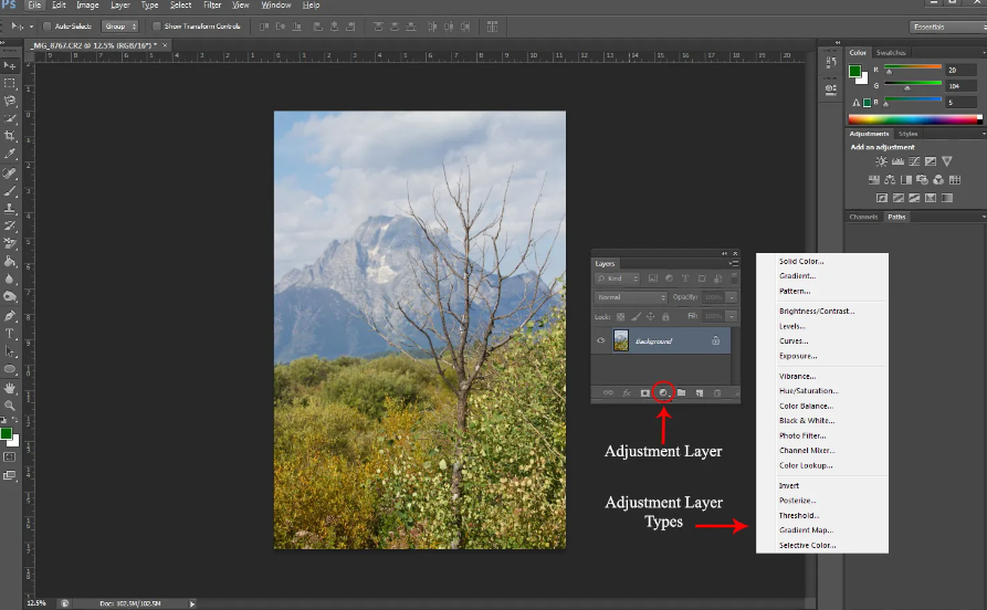 adjustment layer photoshop 