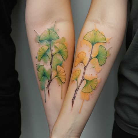 Matching Ginkgo Tattoos Tattoo