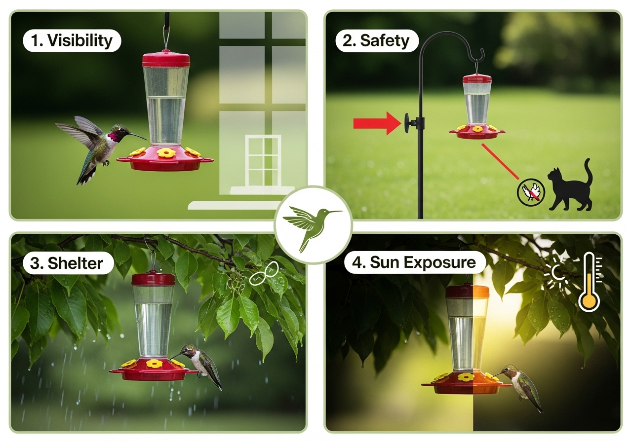 Hummingbird Feeder Placement Tips