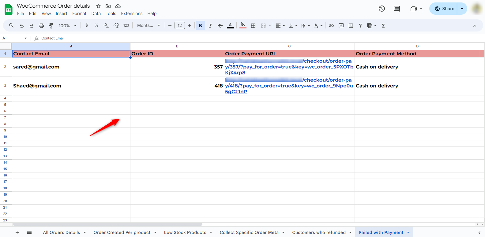 Google Sheet Tab