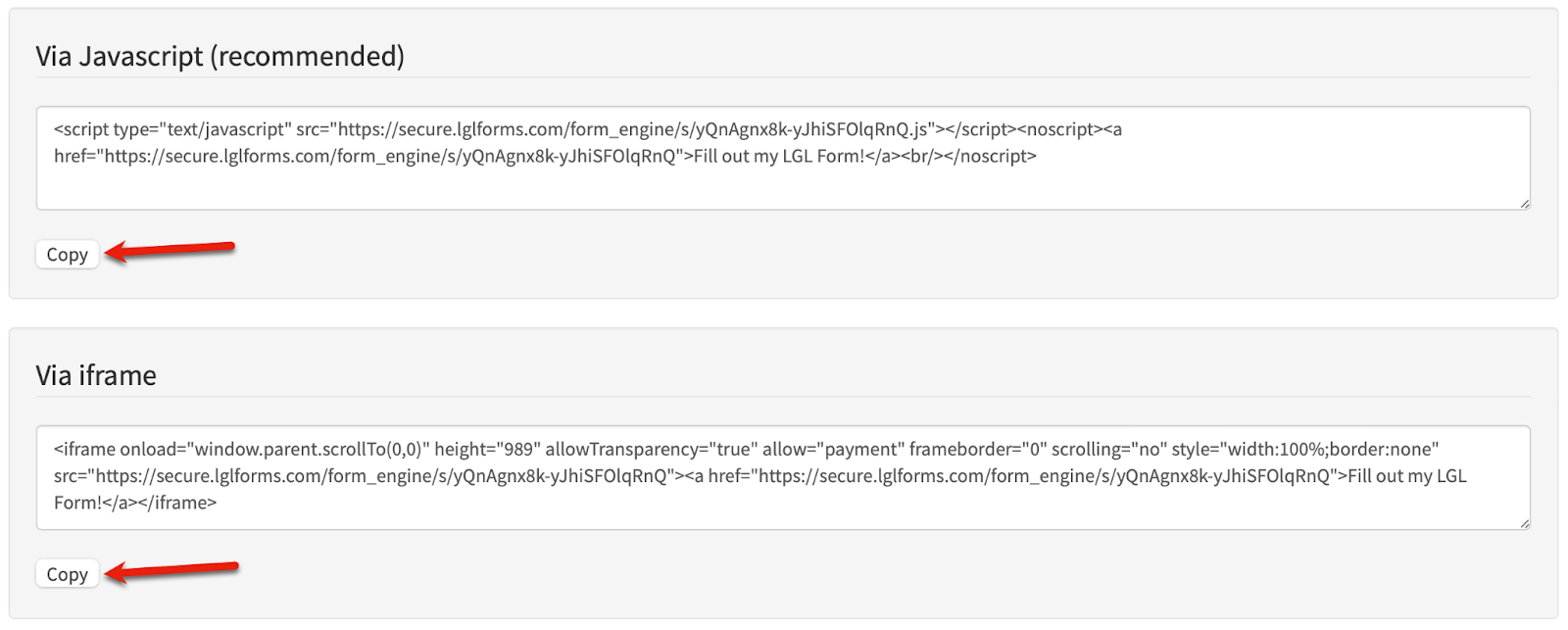 copy code button
