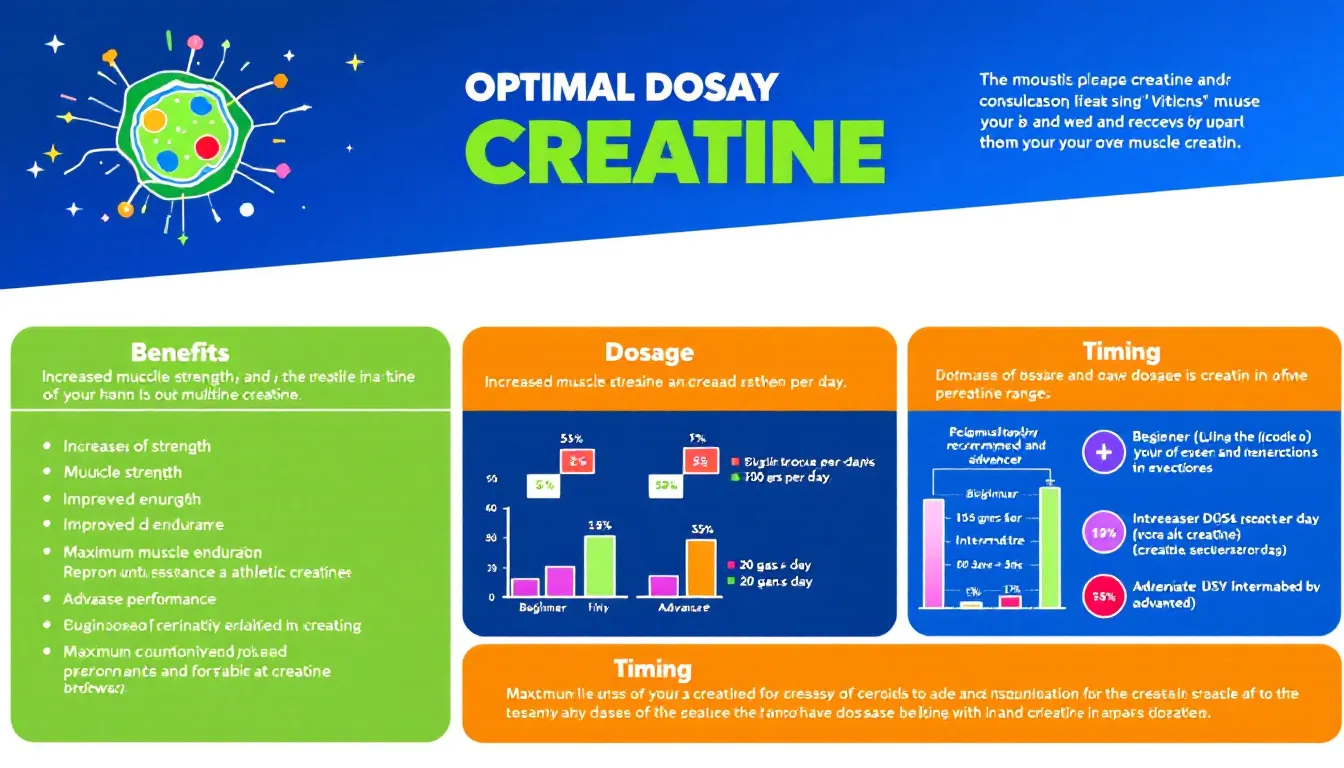 A chart displaying optimal dosage and timing for creatine intake.