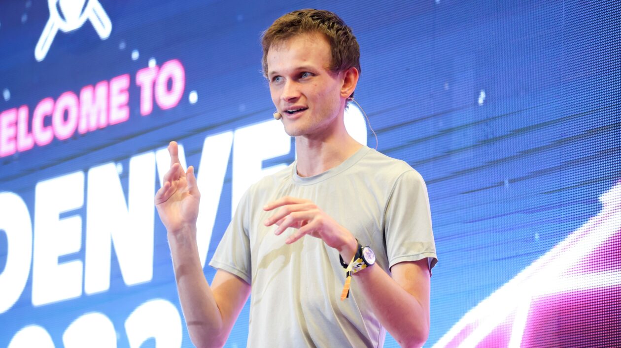 Vitalik Buterin speaking at conference