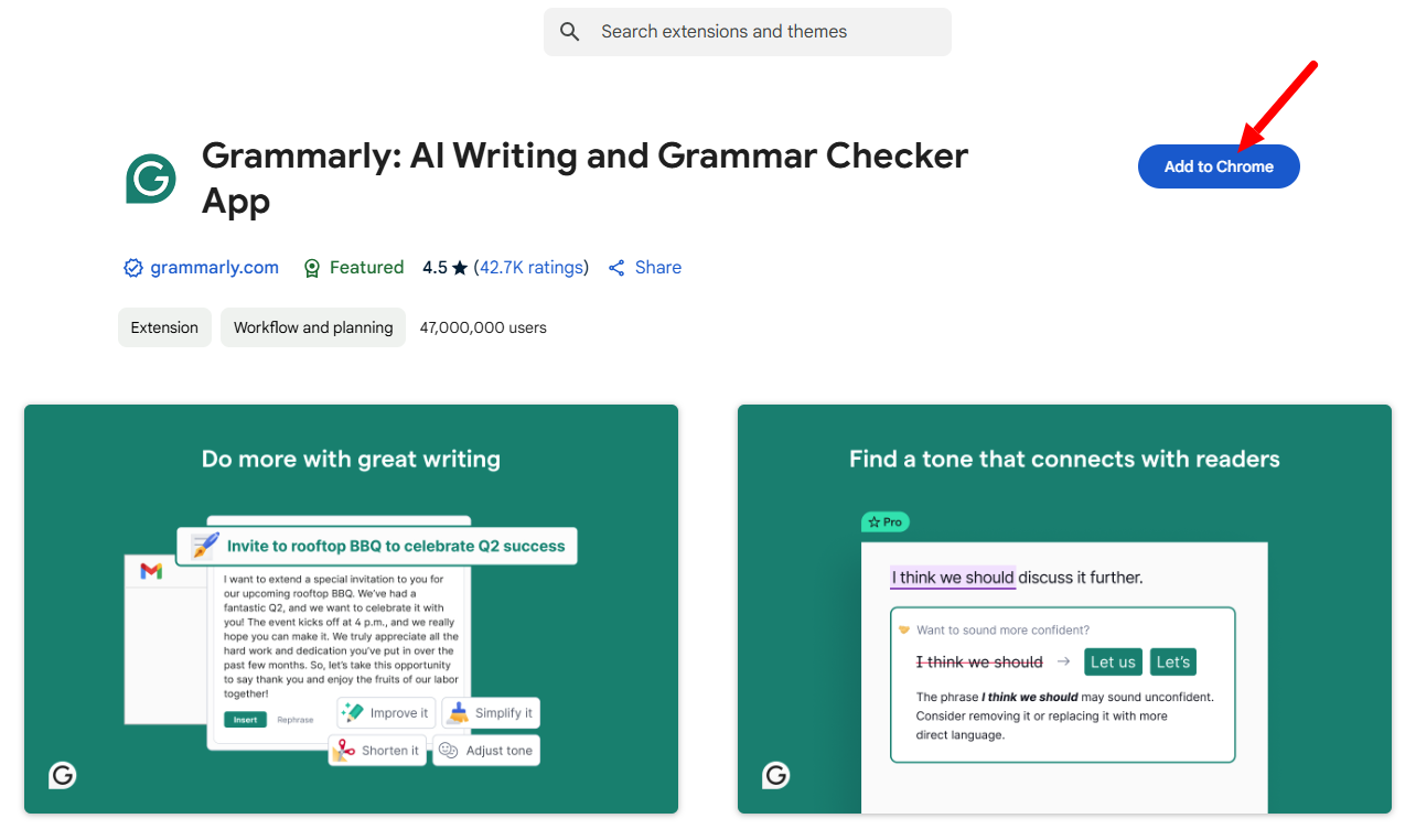 Install Grammarly Extension
