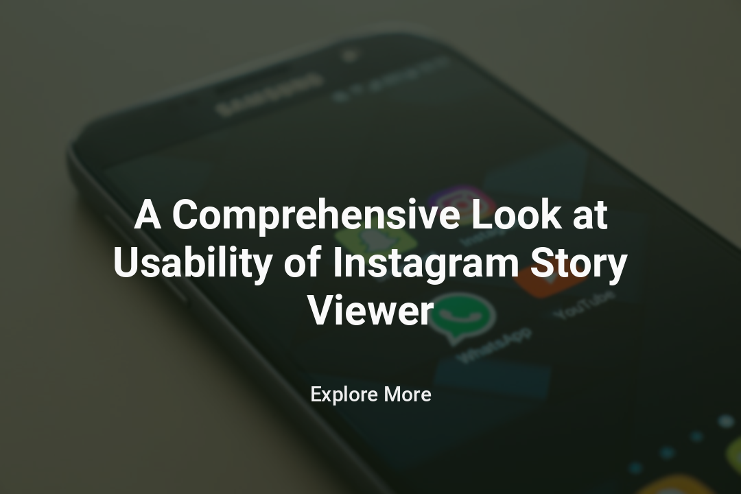 A Comprehensive Look at Usability of Instagram Story Viewer