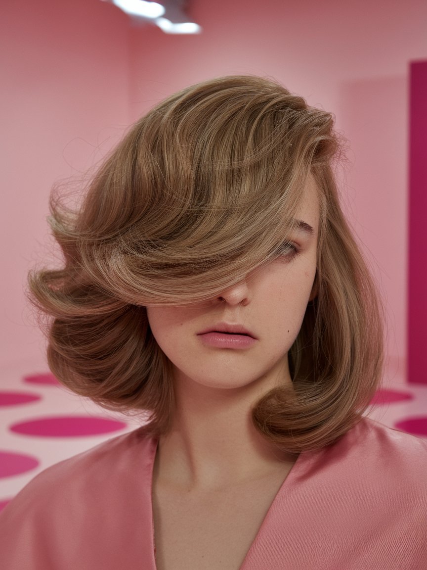 13. Voluminous Side-Swept Bob