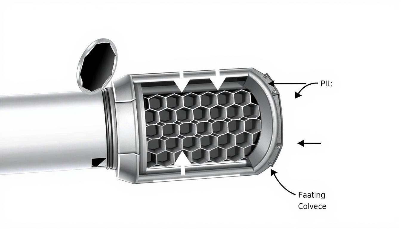 Diagram showing how a catalytic converter works to reduce emissions in a P0430 car code situation