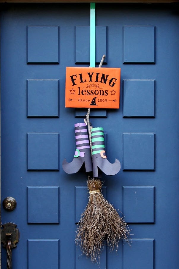 halloween door decor ideas flying lessons