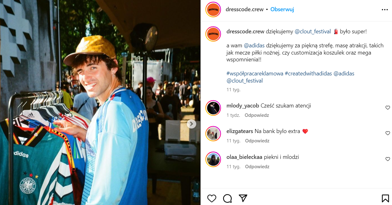 Współpraca marki Adidas z Dresscode Crew