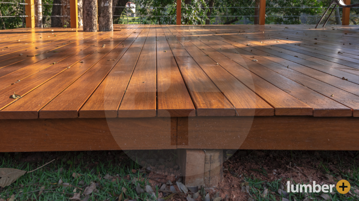 a close up image of brazilian hardwood decking