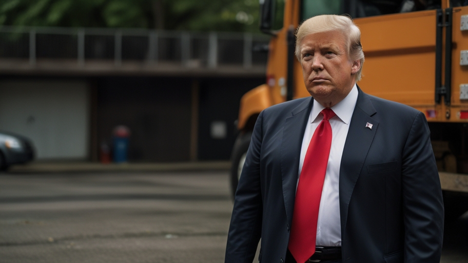 Trump in Garbage Truck Today