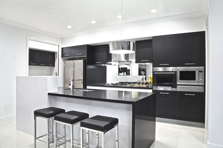 black and white kitchen