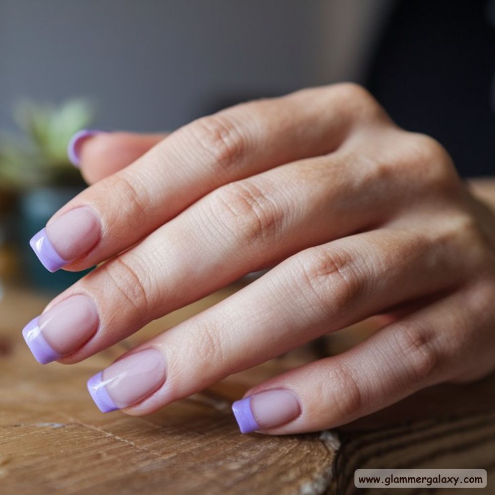 Summer French Tip Nails , Lavender Dreams