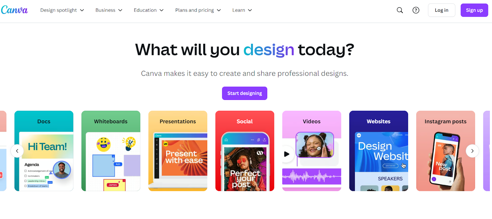 Canva Homepage
