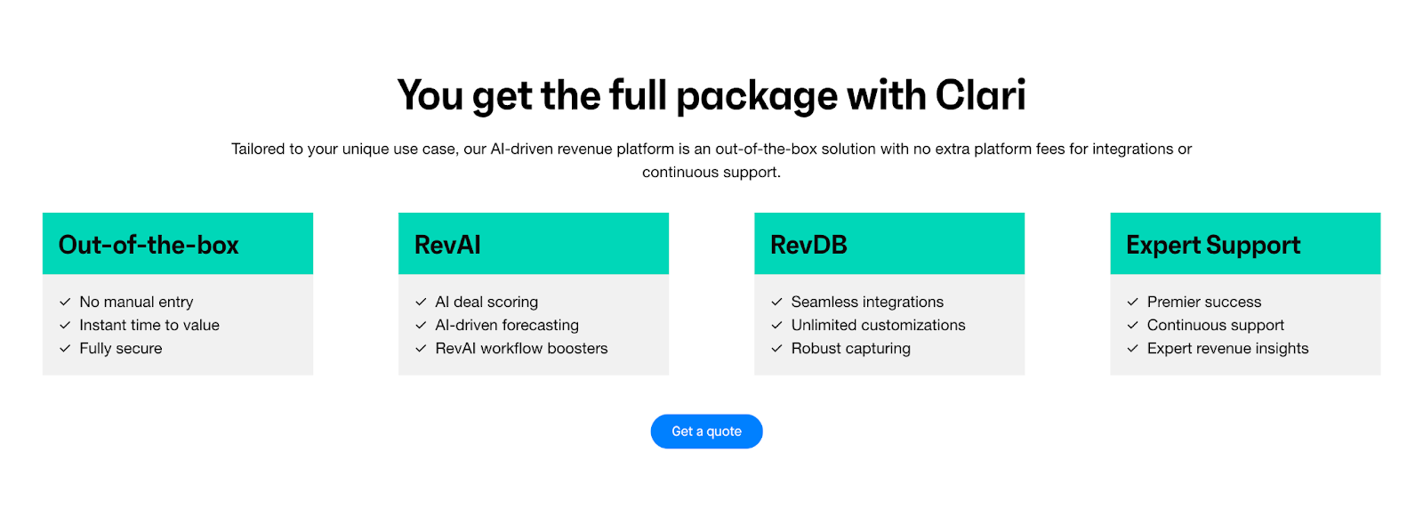 Clari pricing plan