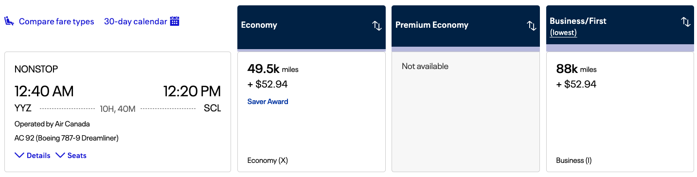 Toronto to Santiago via United