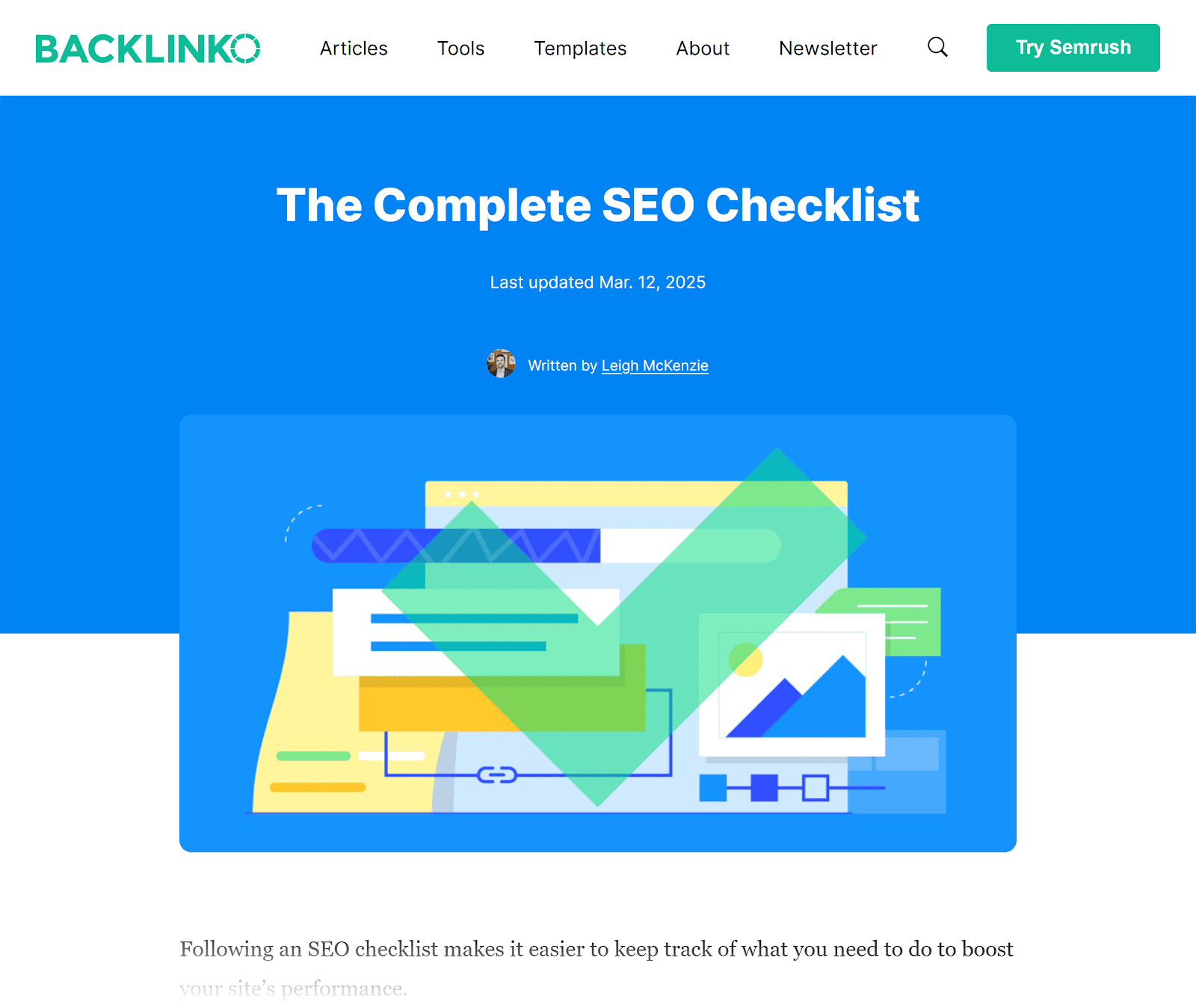 Backlinko – Complete SEO checklist