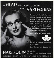 1950s vintage Ray-Ban cat-eye sunglasses advertisement featuring green frames and retro styling
