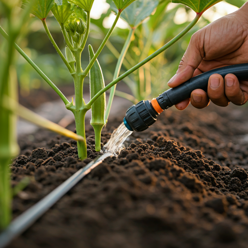 Watering and Fertilizing Okra Plants