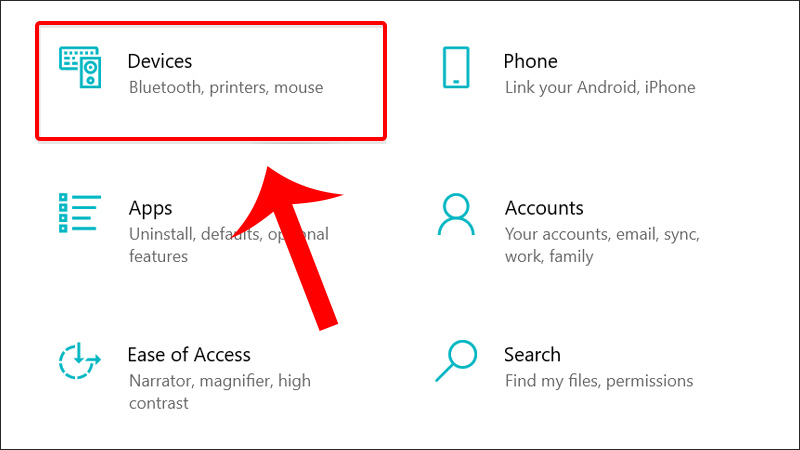Tiếp theo bạn nhấn vào Devices