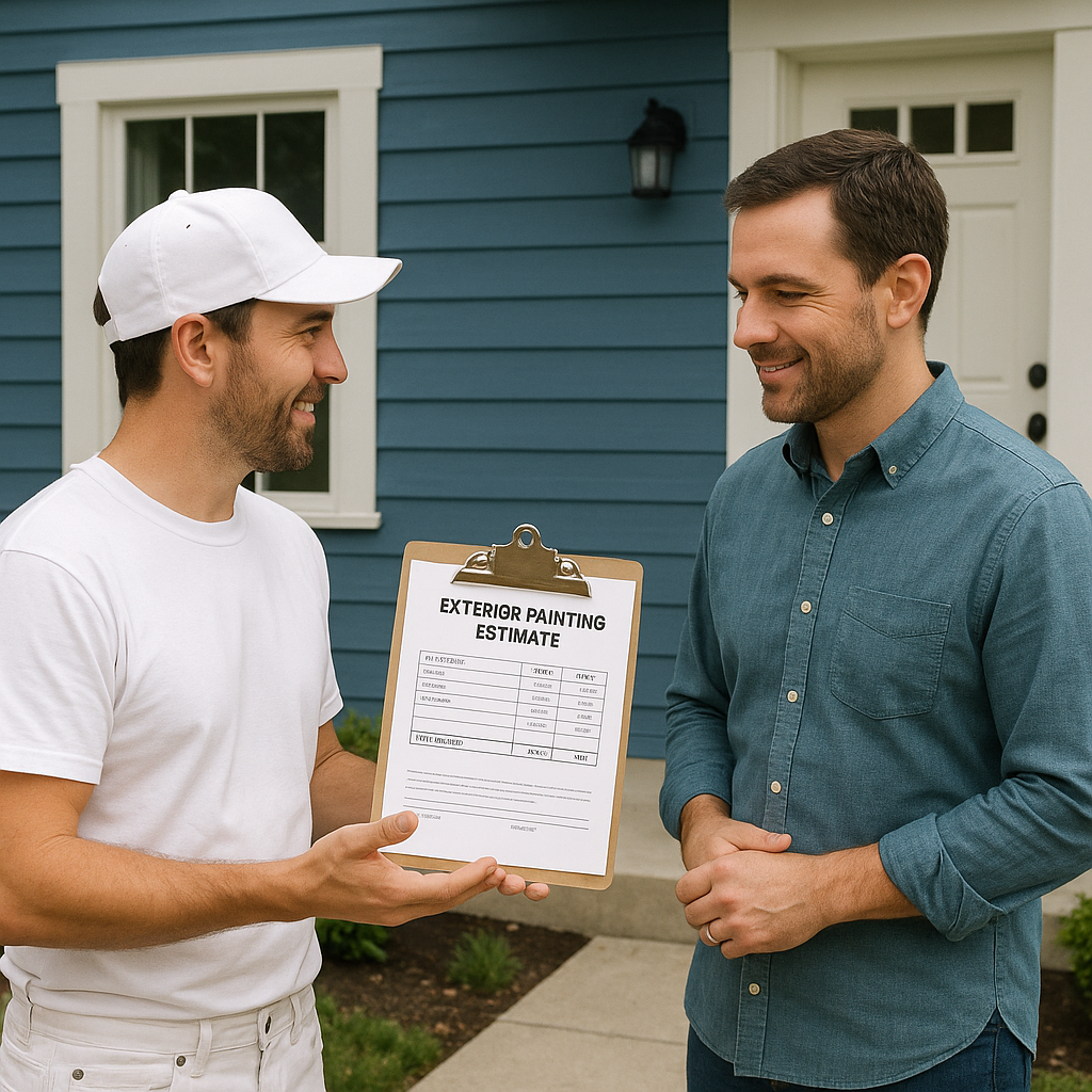 Homeowner receiving an exterior painting estimate