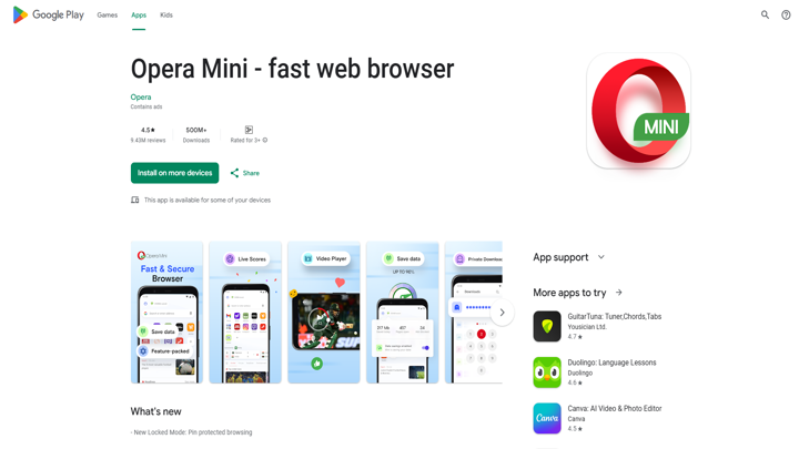 Download Opera Mini browser for PC