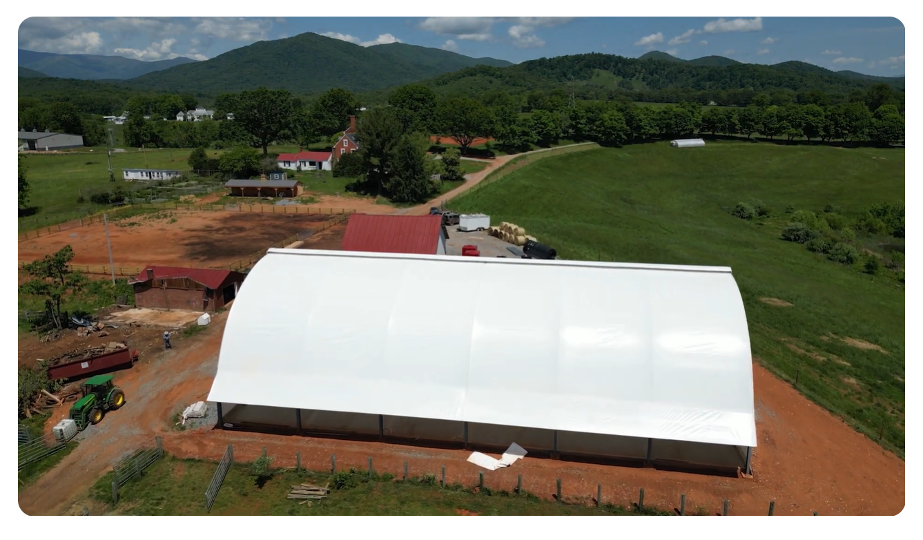 An aerial view of Maranatha Farms.