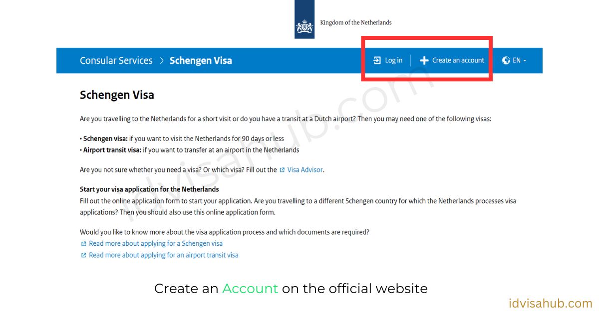 Create an Account on the official website