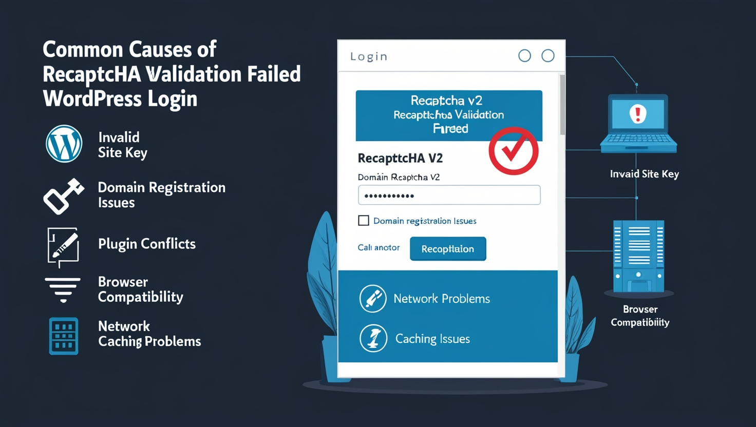 The reCAPTCHA validation failed error can occur for various common reasons.