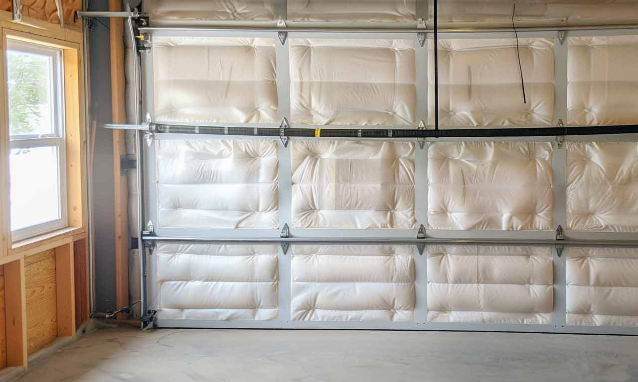 insulating garage door with foam board